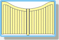 concavewooden gate drawing